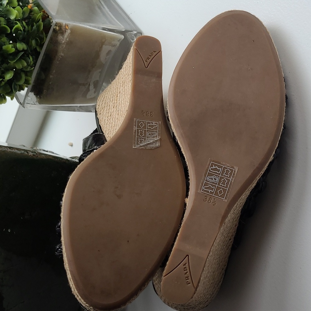 PRADA Authentic wedge mules sandals black - Picture 7 of 8